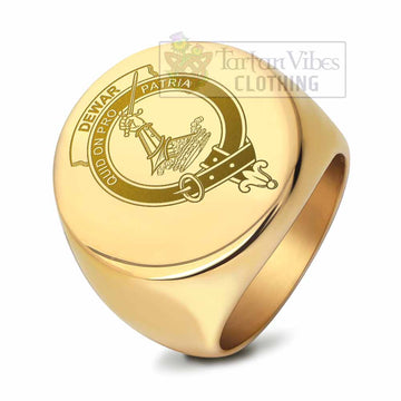 Dewar Clan Crest Engraved Ring