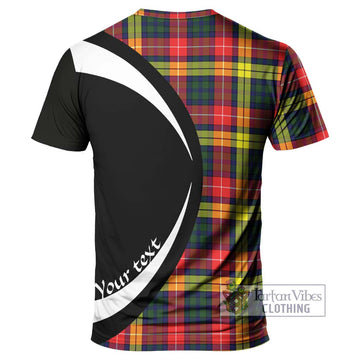 Dewar Tartan T-Shirt with Family Crest Circle Style