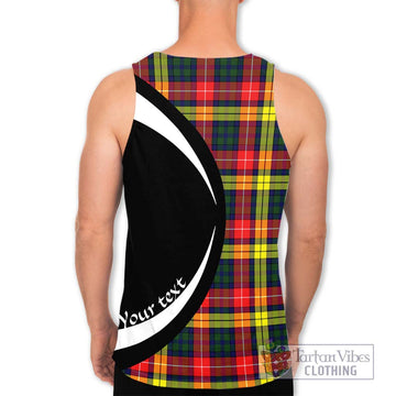 Dewar Tartan Men's Tank Top with Family Crest Circle Style