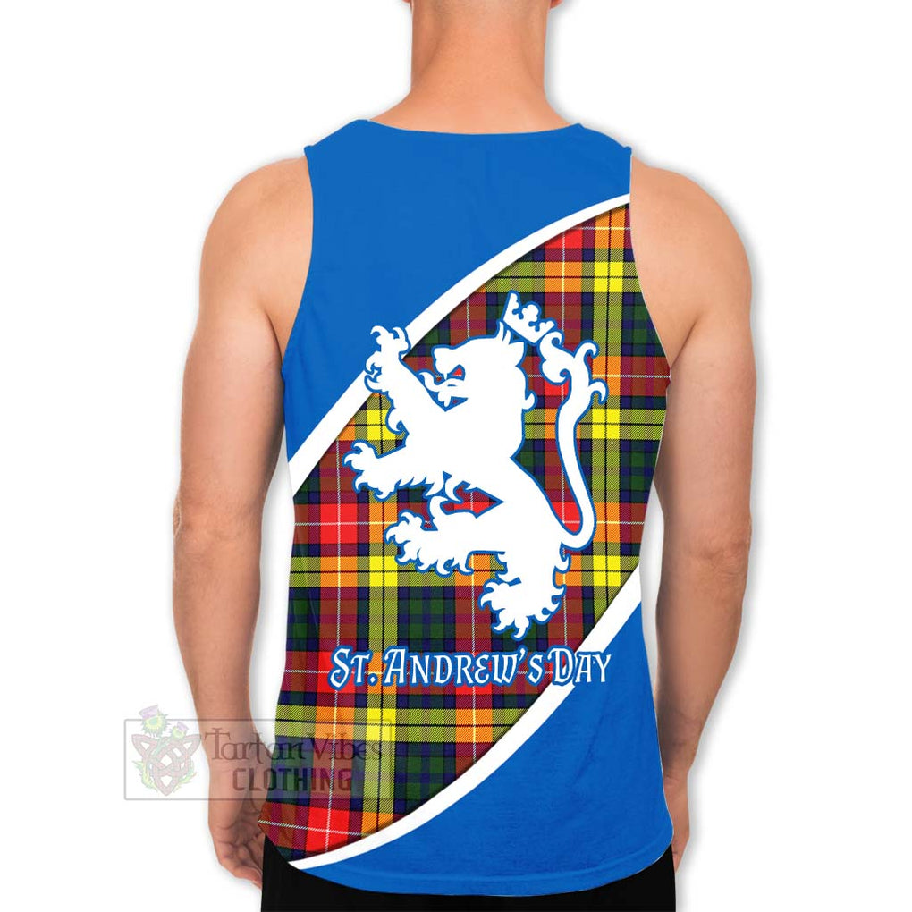 Tartan Vibes Clothing Dewar Family Crest Tartan Men's Tank Top Celebrate Saint Andrew's Day in Style