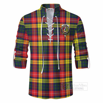 Dewar Tartan Ghillie Kilt Shirt with Family Crest DNA In Me Style - Tartan Vibes Clothing