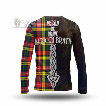 Dewar Tartan Family Crest Long Sleeve T-Shirt Alba Gu Brath Be Brave Lion Ancient Style - Tartan Vibes Clothing