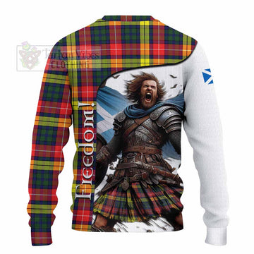 Dewar Crest Tartan Knitted Sweater Inspired by the Freedom of Scottish Warrior