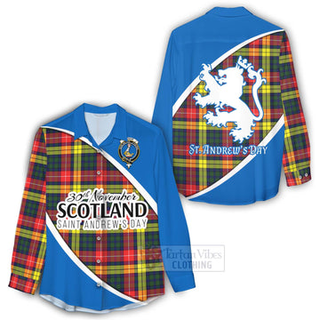 Dewar Family Crest Tartan Women's Casual Shirt Celebrate Saint Andrew's Day in Style