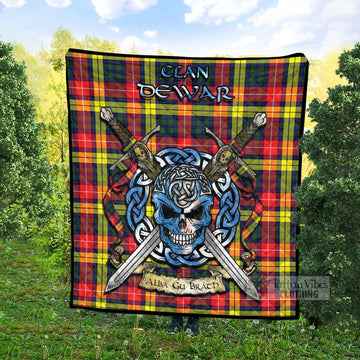 Dewar Tartan Quilt with Celtic Skull Alba Gu Brath Style