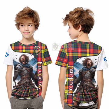 Dewar Crest Tartan Kid T-Shirt Inspired by the Freedom of Scottish Warrior