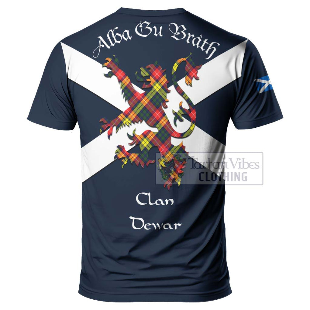 Tartan Vibes Clothing Dewar Tartan Lion Rampant T-Shirt – Proudly Display Your Heritage with Alba Gu Brath and Clan Name