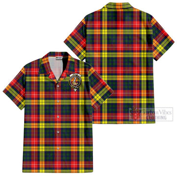 Dewar Tartan Cotton Hawaiian Shirt with Family Crest