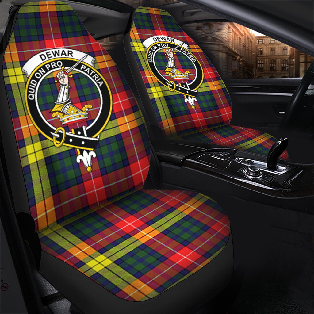 Dewar Tartan Car Seat Cover with Family Crest - Tartanvibesclothing