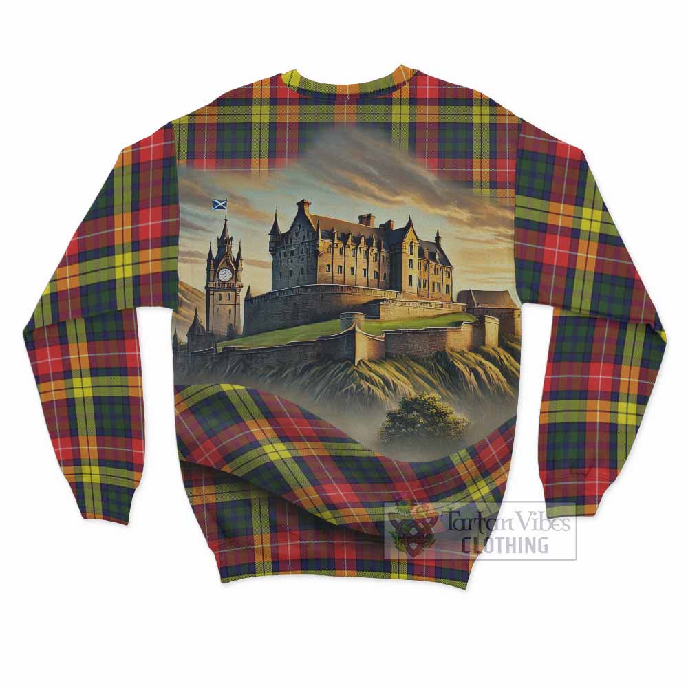 Dewar Tartan Family Crest Sweatshirt with Scottish Ancient Castle Style - Tartan Vibes Clothing