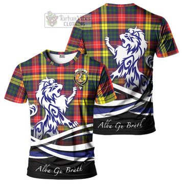 Dewar Tartan Cotton T-shirt with Alba Gu Brath Regal Lion Emblem