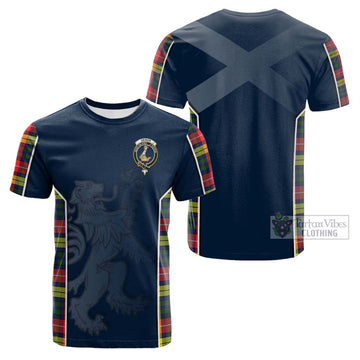 Dewar Tartan Cotton T-shirt with Family Crest and Lion Rampant Vibes Sport Style