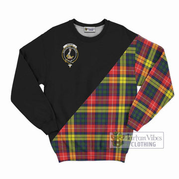 Dewar Tartan Sweatshirt with Family Crest and Military Logo Style