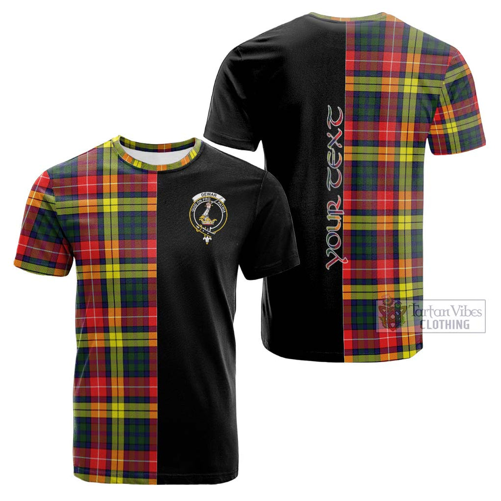 Tartan Vibes Clothing Dewar Tartan Cotton T-shirt with Family Crest and Half Of Me Style