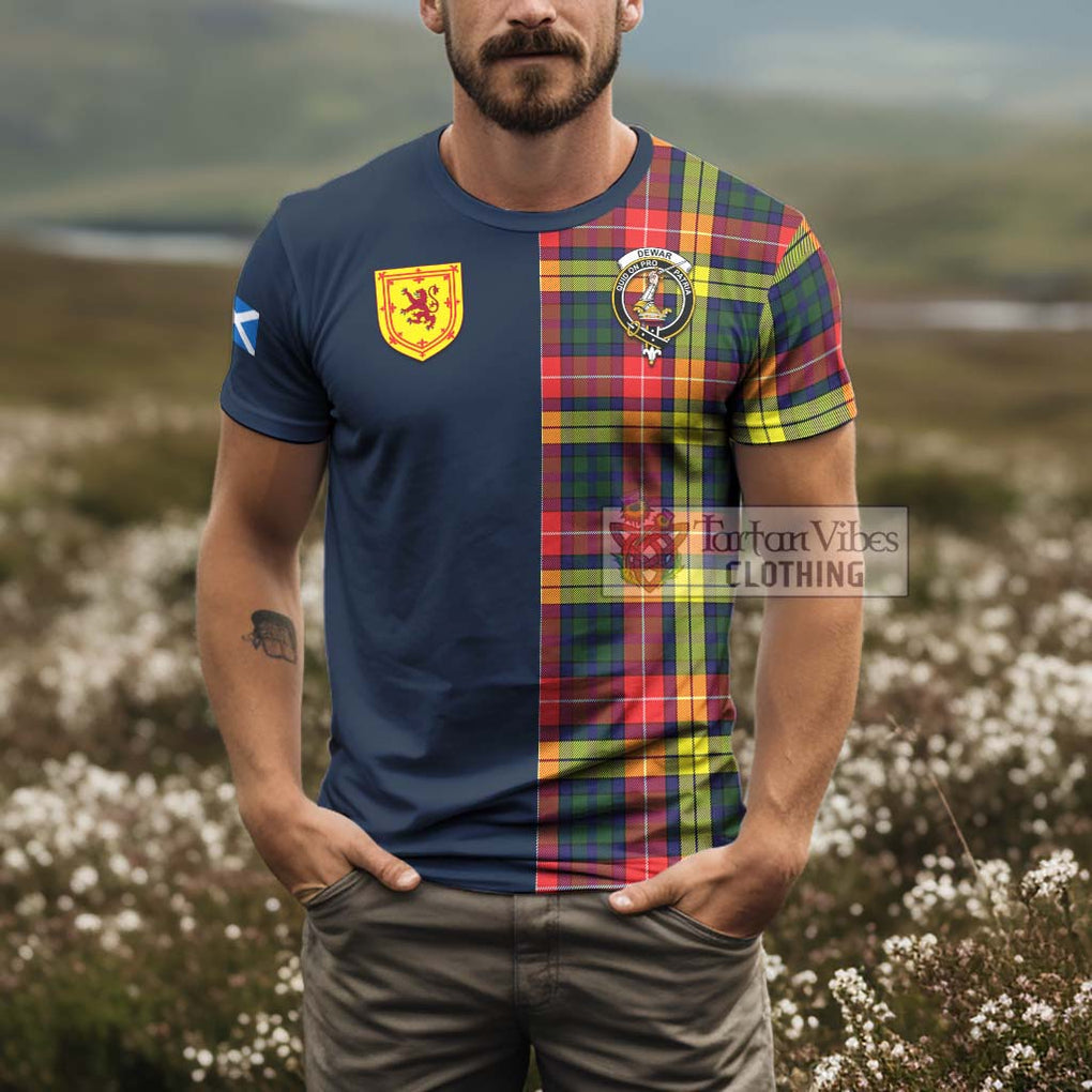 Tartan Vibes Clothing Dewar Tartan T-Shirt Alba with Scottish Lion Royal Arm Half Style