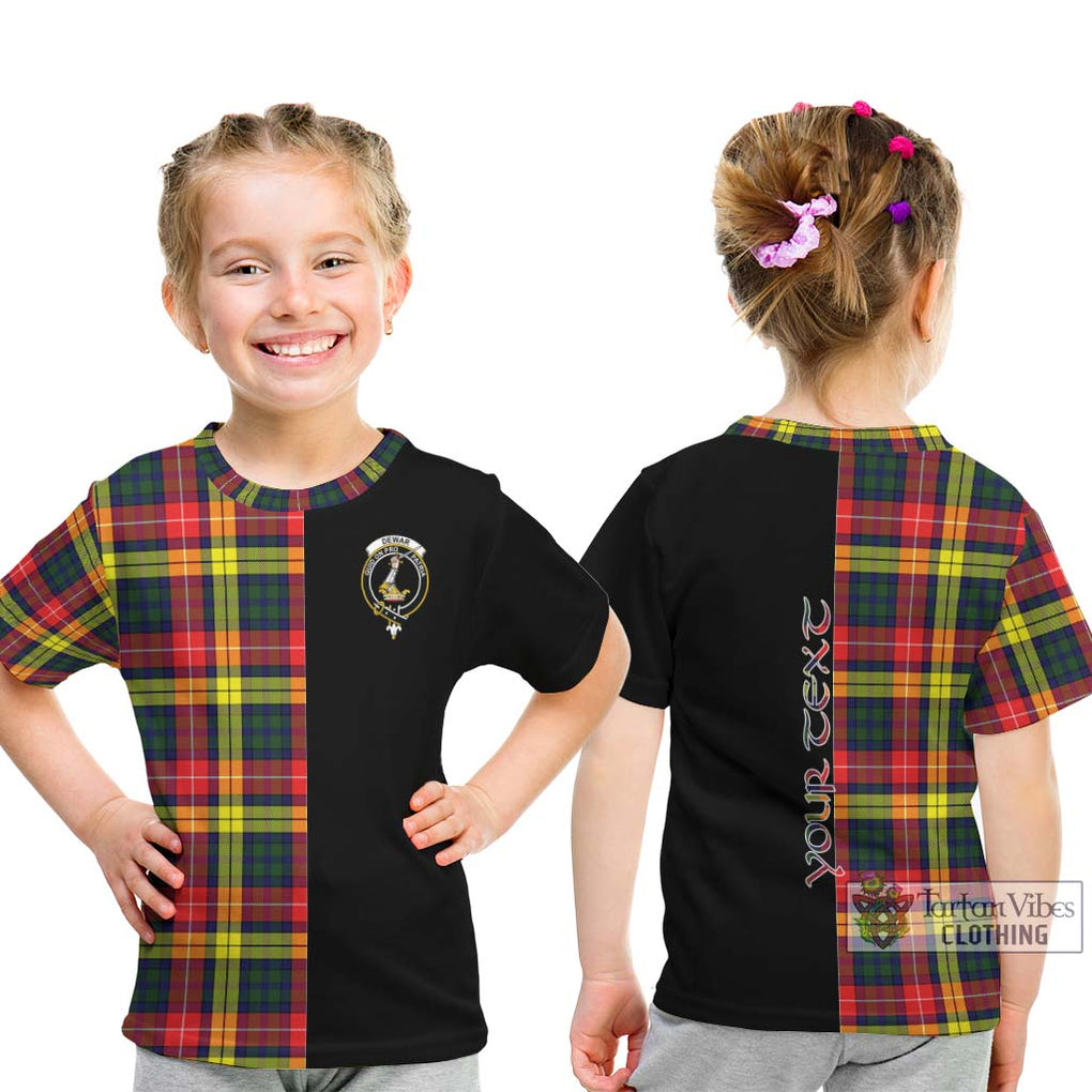 Dewar Tartan Kid T-Shirt with Family Crest and Half Of Me Style - Tartanvibesclothing Shop