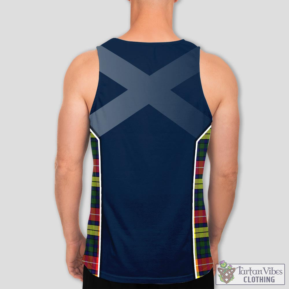 Tartan Vibes Clothing Dewar Tartan Men's Tanks Top with Family Crest and Scottish Thistle Vibes Sport Style