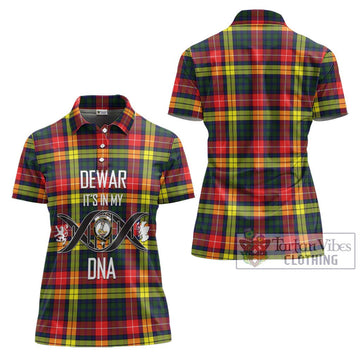 Dewar Tartan Women's Polo Shirt with Family Crest DNA In Me Style