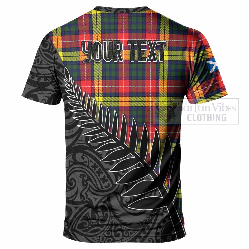 Tartan Vibes Clothing Dewar Crest Tartan T-Shirt with New Zealand Silver Fern Half Style