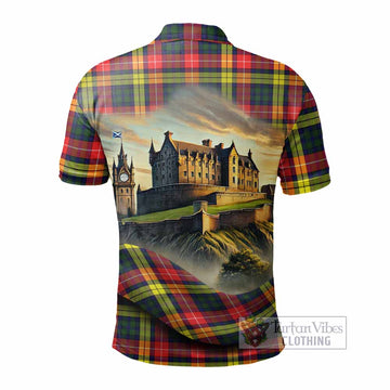 Dewar Tartan Family Crest Polo Shirt with Scottish Ancient Castle Style - Tartan Vibes Clothing