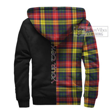 Dewar Tartan Sherpa Hoodie with Family Crest and Half Of Me Style