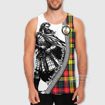 Dewar Tartan Clan Crest Men's Tank Top with Highlander Warrior Celtic Style