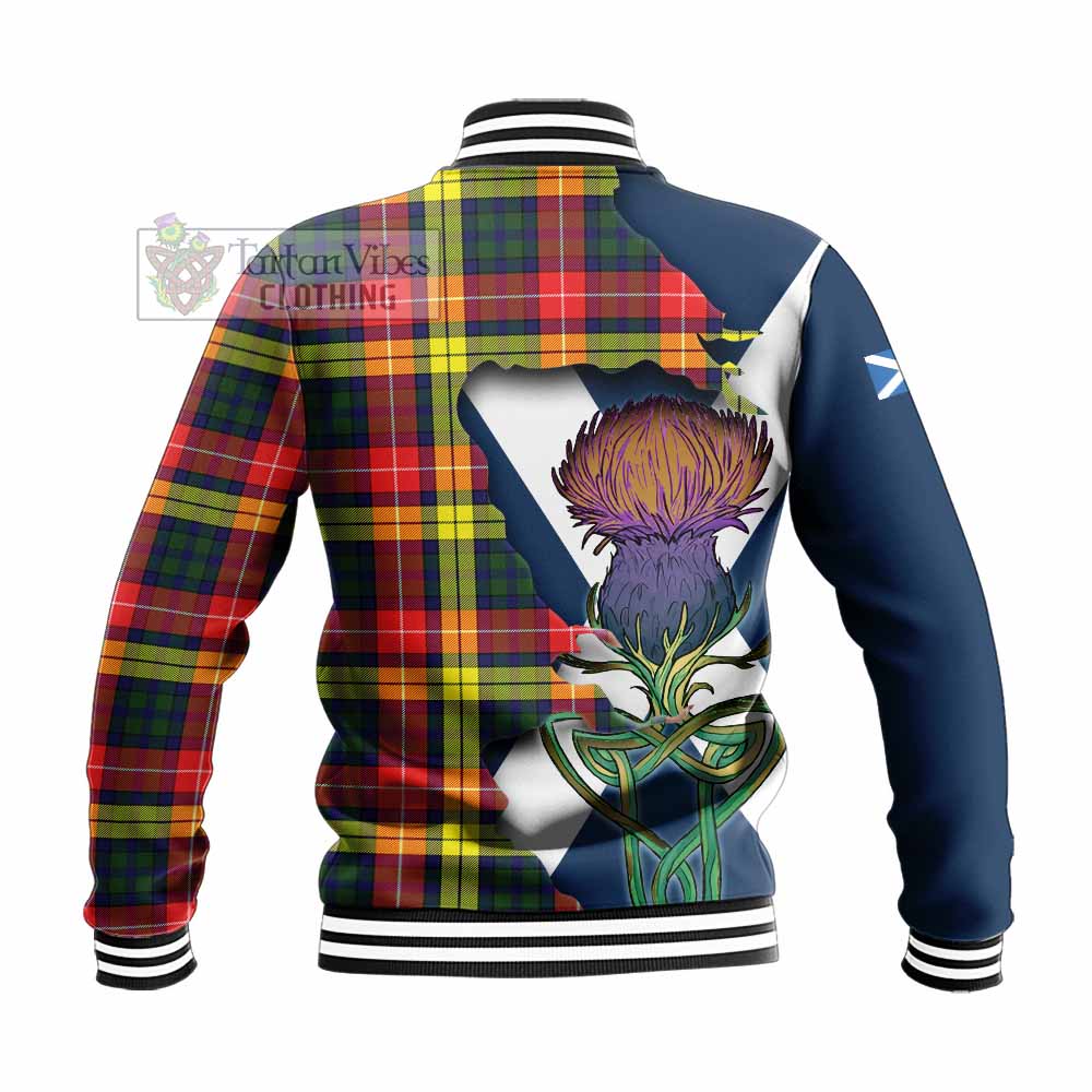 Dewar Tartan Family Crest Baseball Jacket Scottish Thistle Celtic Inspired - Tartan Vibes Clothing