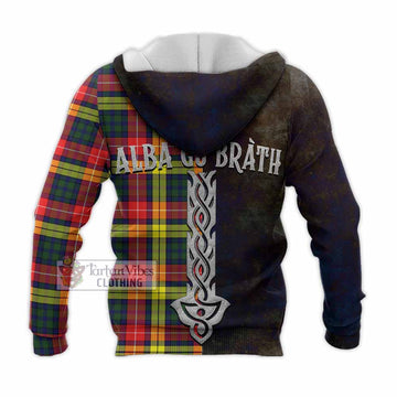 Dewar Tartan Family Crest Knitted Hoodie Alba Gu Brath Be Brave Lion Ancient Style - Tartan Vibes Clothing