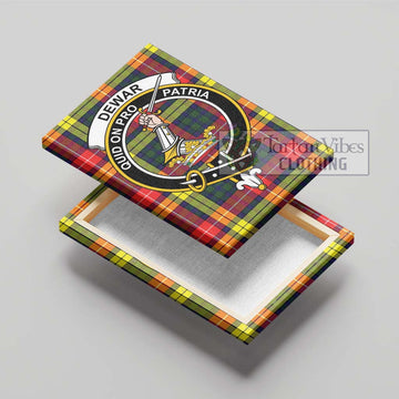 Dewar Tartan Canvas Print Wall Art with Family Crest - Tartan Vibes Clothing
