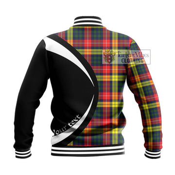 Dewar Tartan Baseball Jacket with Family Crest Circle Style - Tartan Vibes Clothing
