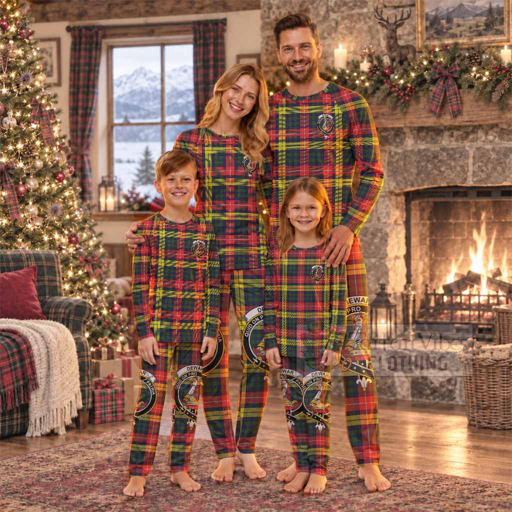 Dewar Tartan Pajamas Family Set with Family Crest - Tartan Vibes Clothing