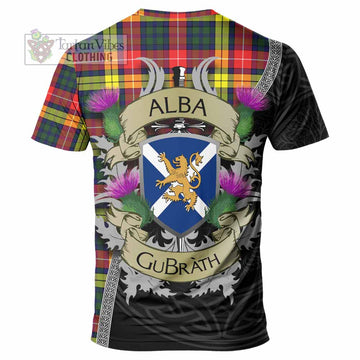 Dewar Tartan Family Crest T-Shirt Lion Rampant Royal Thistle Shield Celtic Inspired - Tartan Vibes Clothing