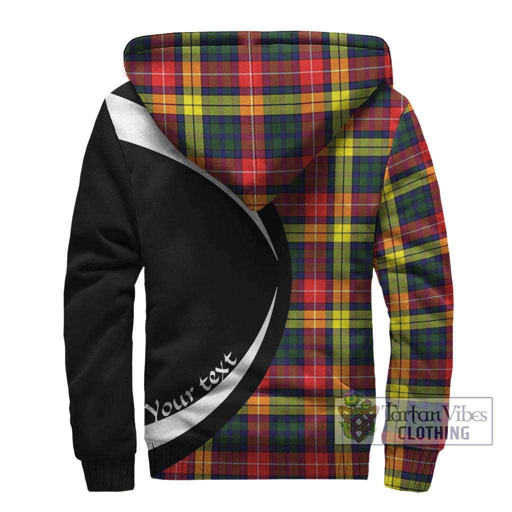 Dewar Tartan Sherpa Hoodie with Family Crest Circle Style - Tartan Vibes Clothing