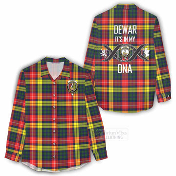 Dewar Tartan Women's Casual Shirt with Family Crest DNA In Me Style