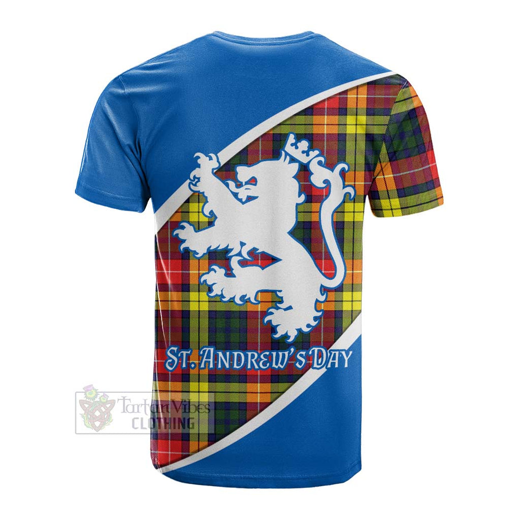 Tartan Vibes Clothing Dewar Family Crest Tartan Cotton T-shirt Celebrate Saint Andrew's Day in Style