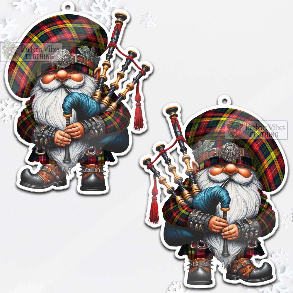 Tartan Vibes Clothing Dewar Tartan Badpiper Gnome Christmas Ornament