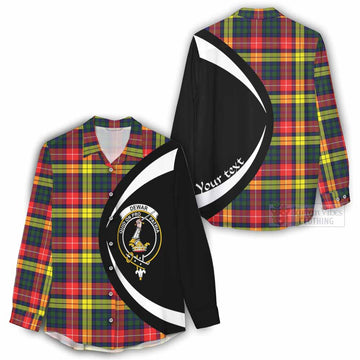 Dewar Tartan Women's Casual Shirt with Family Crest Circle Style