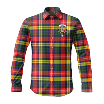 Dewar Tartan Long Sleeve Button Up Shirt with Family Crest