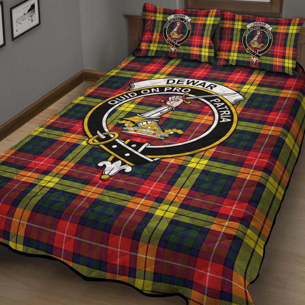 Dewar Tartan Quilt Bed Set with Family Crest - Tartan Vibes Clothing