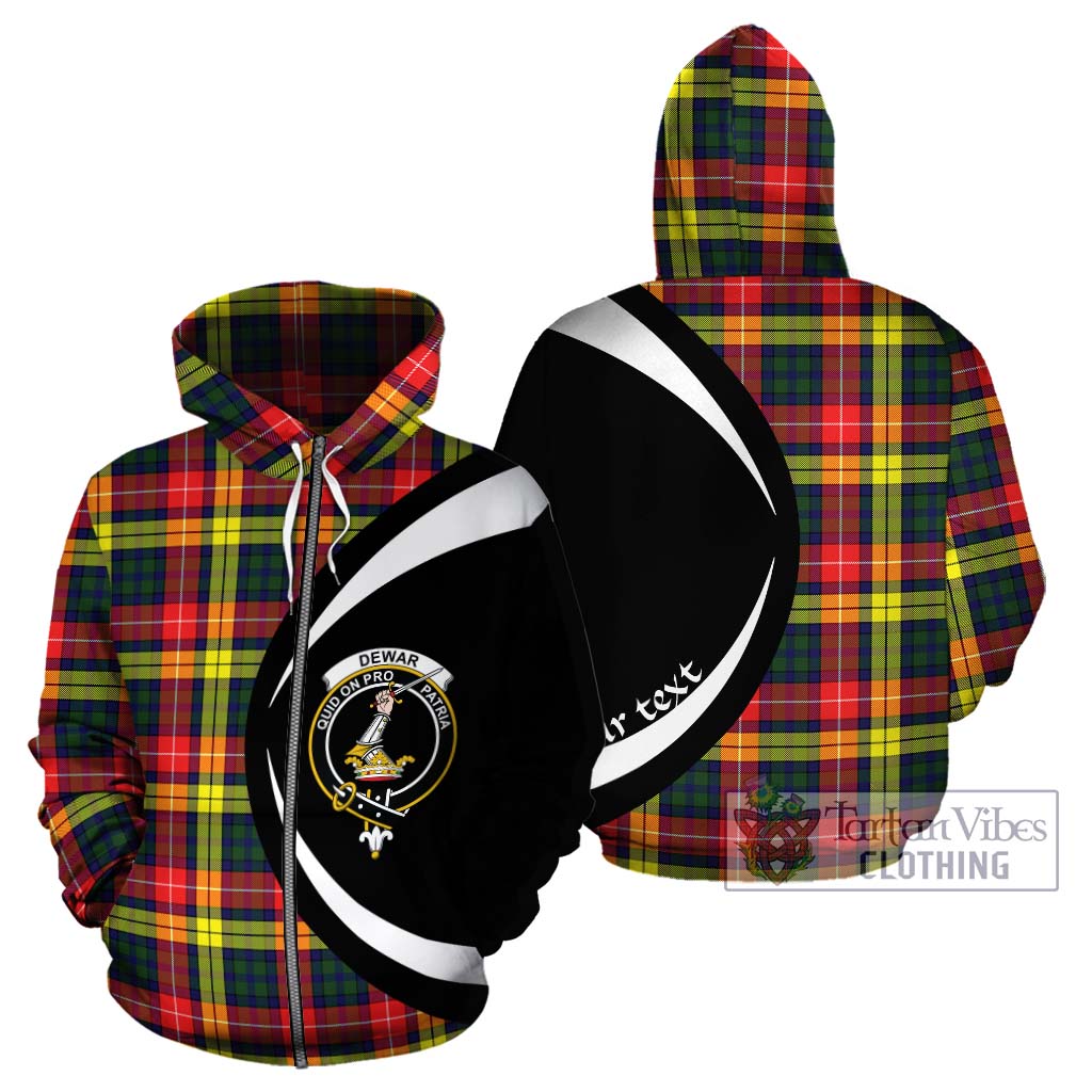 Tartan Vibes Clothing Dewar Tartan Hoodie with Family Crest Circle Style