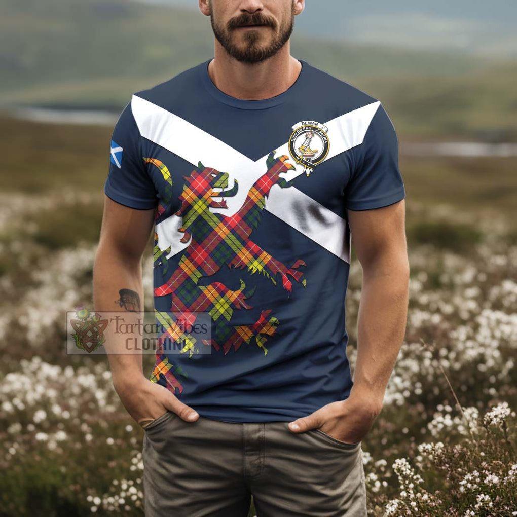 Tartan Vibes Clothing Dewar Tartan Lion Rampant T-Shirt – Proudly Display Your Heritage with Alba Gu Brath and Clan Name