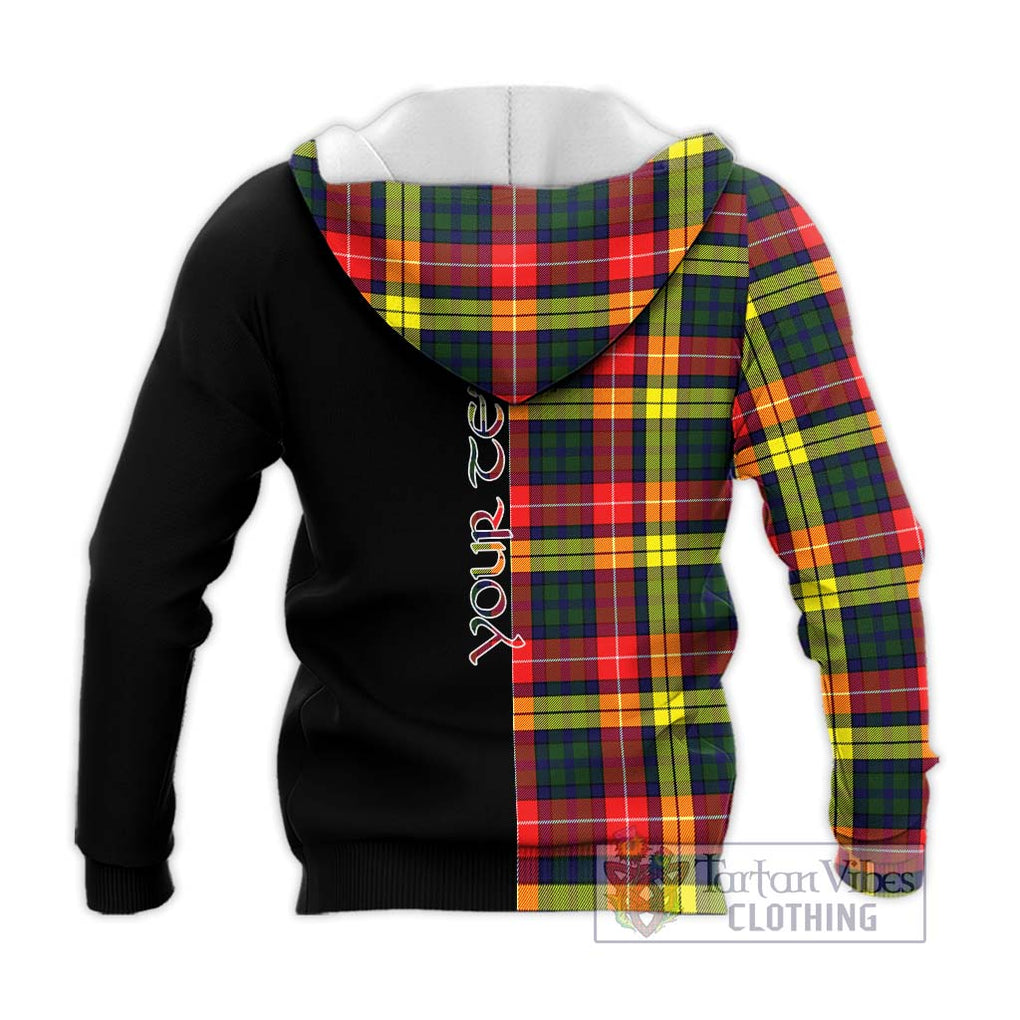 Dewar Tartan Knitted Hoodie with Family Crest and Half Of Me Style - Tartanvibesclothing Shop