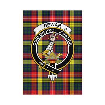 Dewar Tartan Garden Flag with Family Crest - Tartan Vibes Clothing