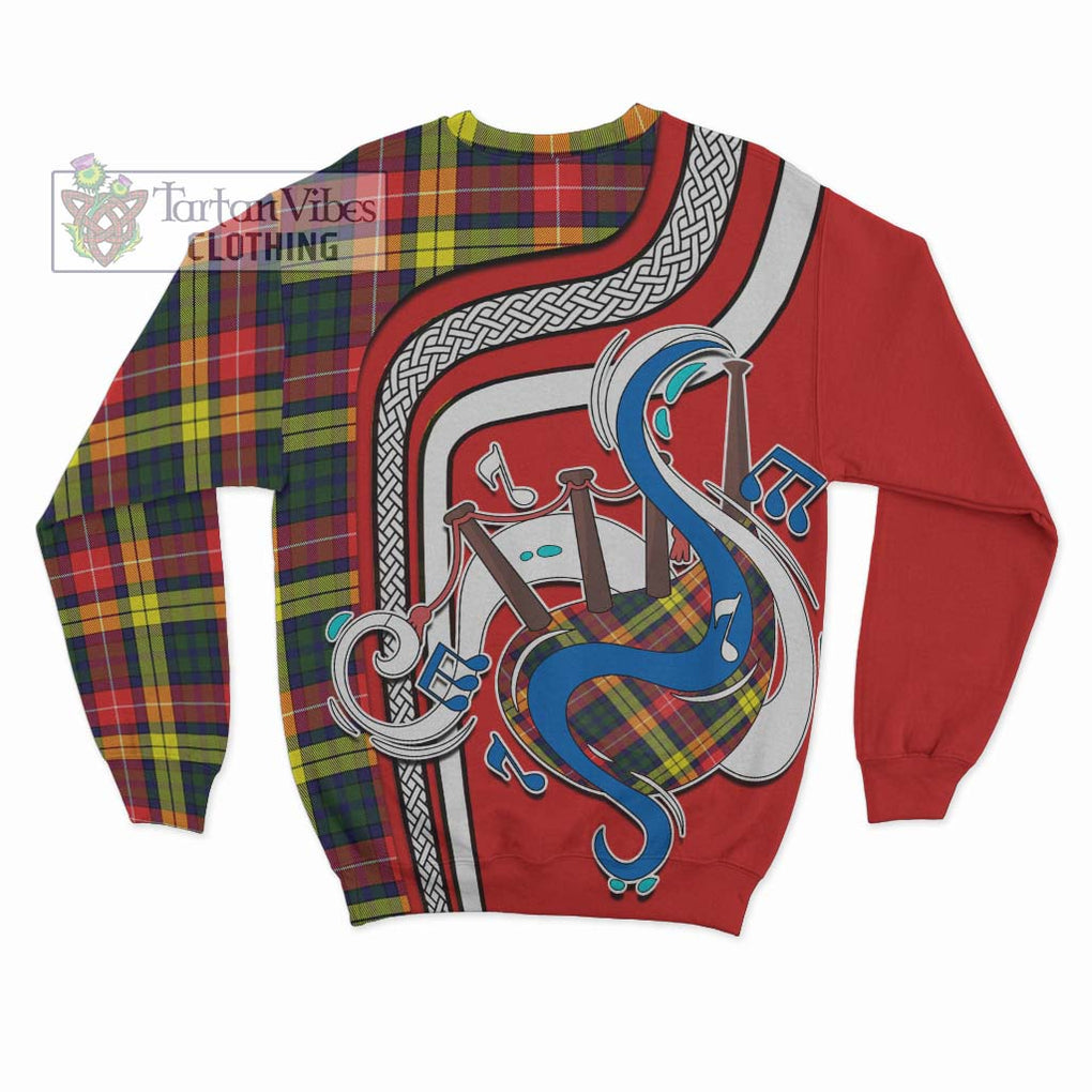 Dewar Tartan Sweatshirt with Epic Bagpipe Style - Tartanvibesclothing Shop