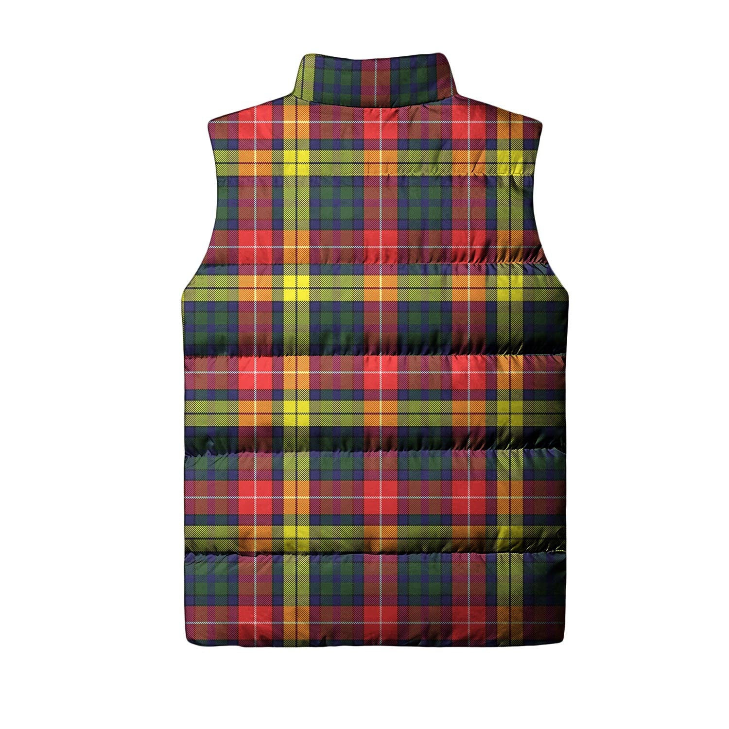 Dewar Tartan Sleeveless Puffer Jacket with Family Crest - Tartanvibesclothing