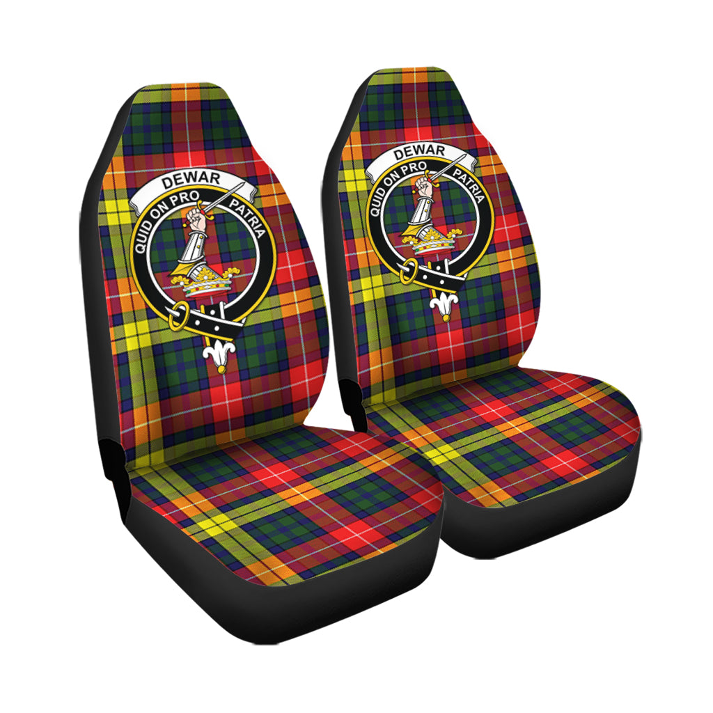 Dewar Tartan Car Seat Cover with Family Crest - Tartanvibesclothing