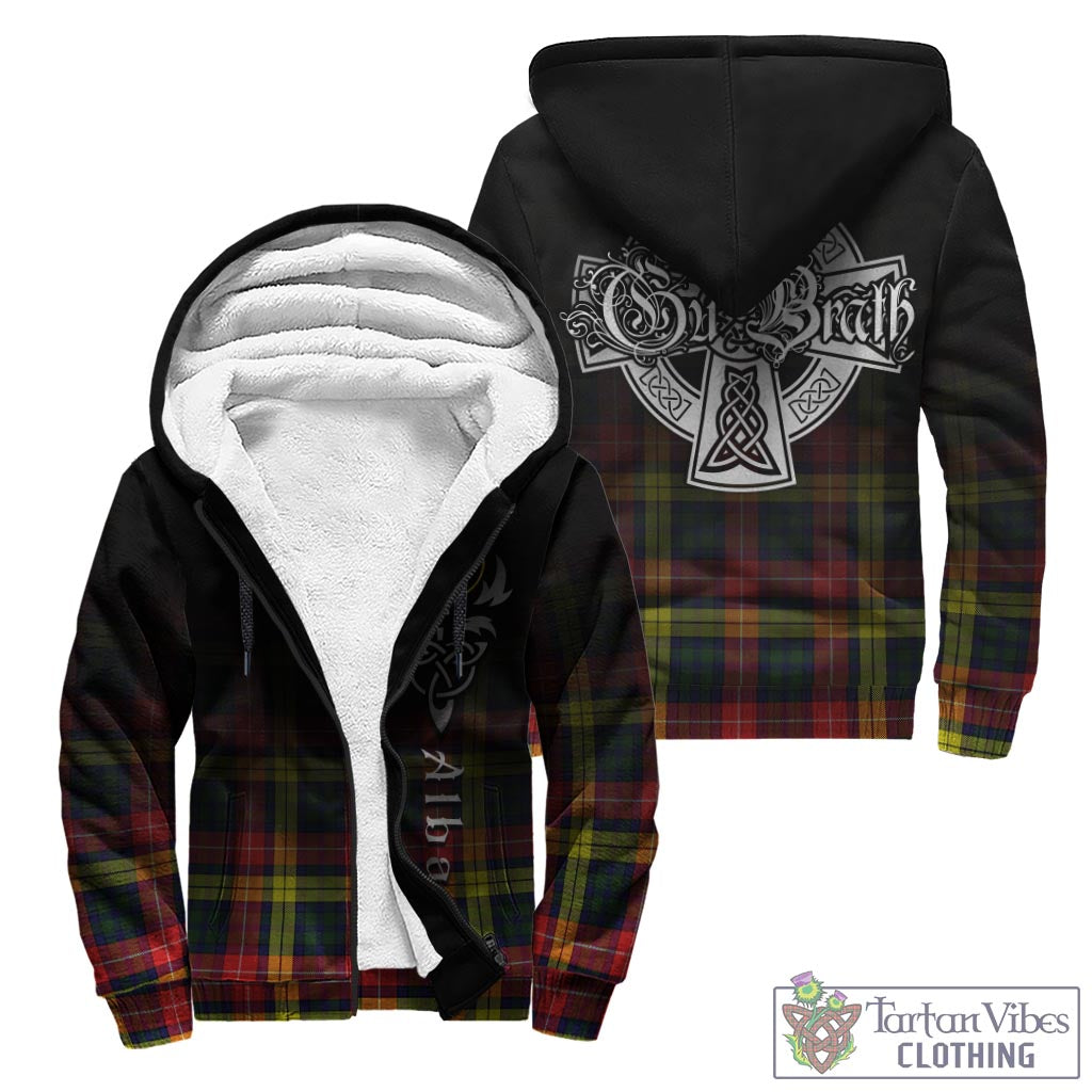 Tartan Vibes Clothing Dewar Tartan Sherpa Hoodie Featuring Alba Gu Brath Family Crest Celtic Inspired