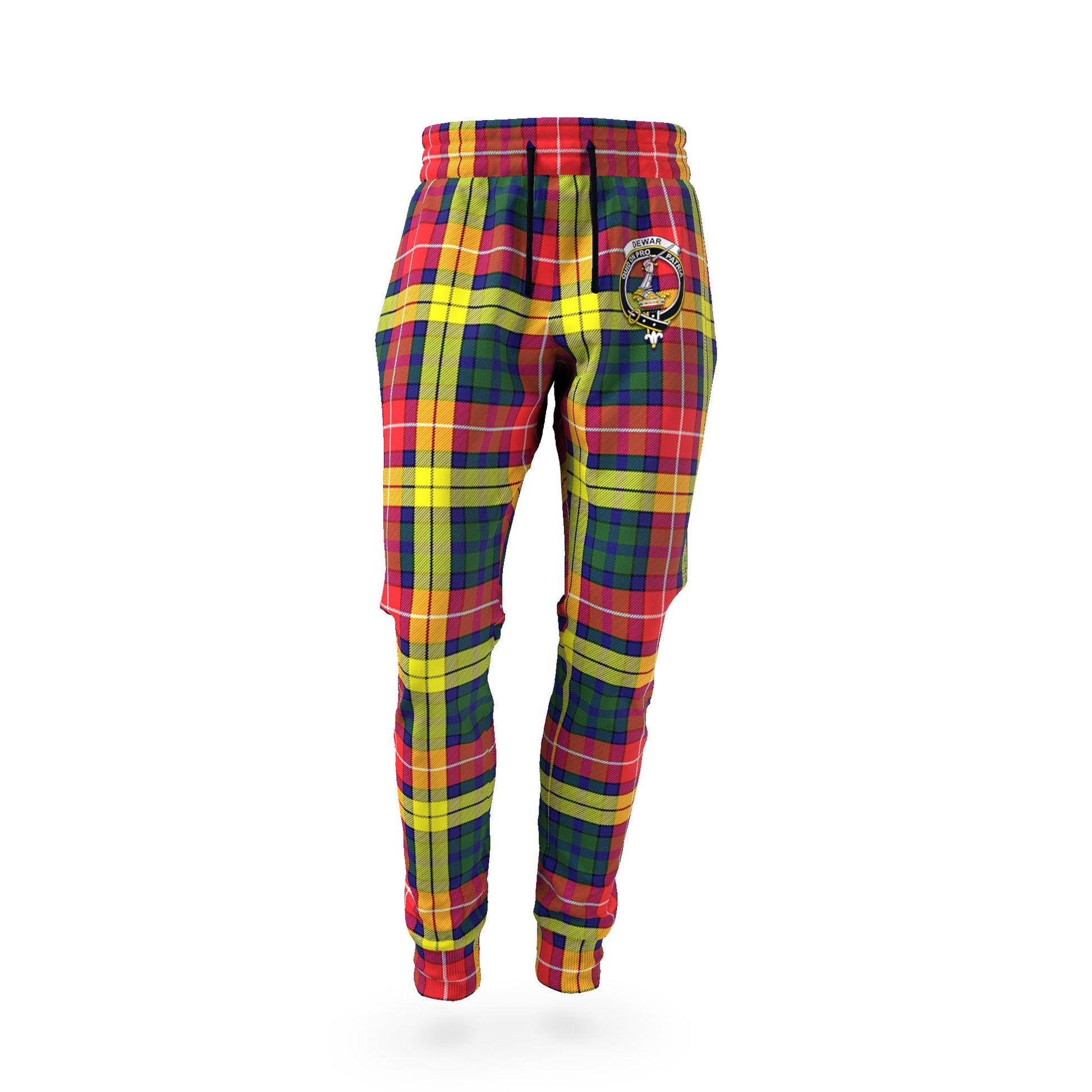 Dewar Tartan Joggers Pants with Family Crest - Tartan Vibes Clothing