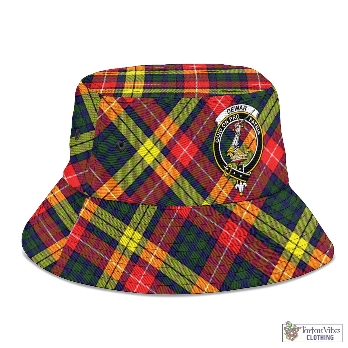 Dewar Tartan Bucket Hat with Family Crest - Tartan Vibes Clothing