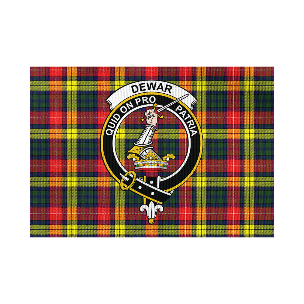 Dewar Tartan Flag with Family Crest - Tartan Vibes Clothing